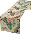 Peacock Table Runner,Pink Flower Peacock Birds Table Runner for Home Kitchen Dining Party Indoor Outdoor Decoration 13x60 Inch