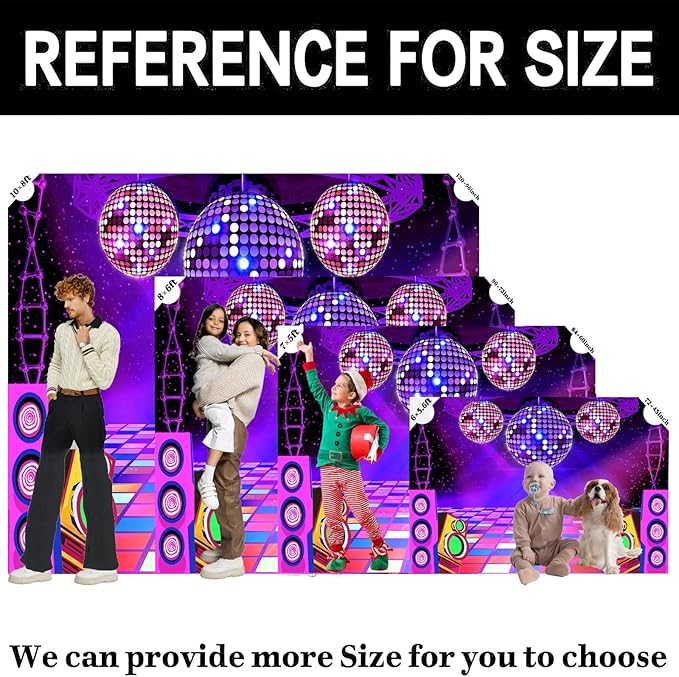 Dance Party Backdrop Retro 80s 90s Theme Stage Dance Ball Music Birthday Party Decoration DJ Photography Background 8 x 6 ft for Baby Shower Picture Photo Shoot Polyester Fabric, Blue