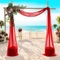 MDS Halloween Chiffon Draping Fabric - 1 Panel, 30" Wide x 75ft Long - Sheer Spooky Arbor & Canopy Drapery for Haunted House Backdrops, Party Ceilings, DIY Costumes & Themed Events - Red