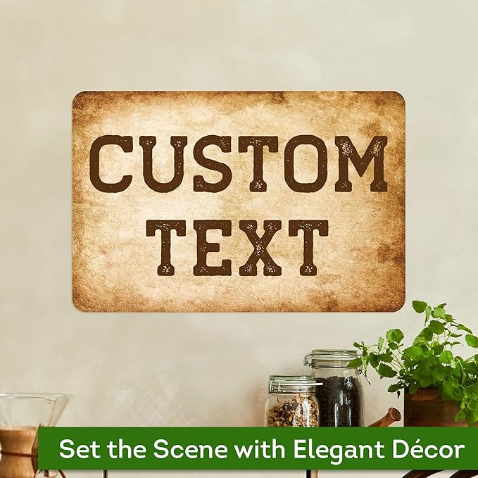 Custom Sign, Custom Street Sign, 11 Font Colors, 13 Font Styles, 4 Hole Options, 22 Sizes, 12x18 Inches, Rust Free DiBound, Fade Resistant, Made in USA by My Sign Center (Vintage)