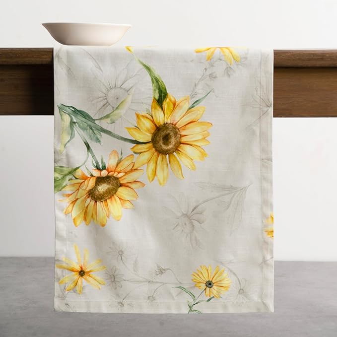Maison d' Hermine Table Runner 100% Cotton Single Layer Table Runners 108 inches Long Decorative for Home Kitchen Dining Party Baby Shower Wedding Bridal Shower Spring Summer (Candice, 14.50" x 108")