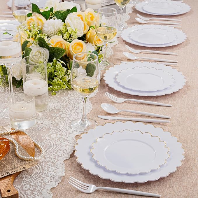 Disposable Plastic Cutlery Set, 360 Pieces, White, Heavy Duty