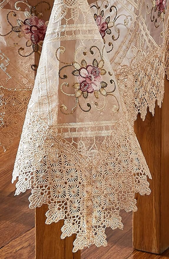 Warm Home Designs 60 x 84 Rectangular Tablecloth. Use Gold Macrame Tablecloth as Vintage Dining Table Cover for Vintage Kitchen. (VTC Linen 84)