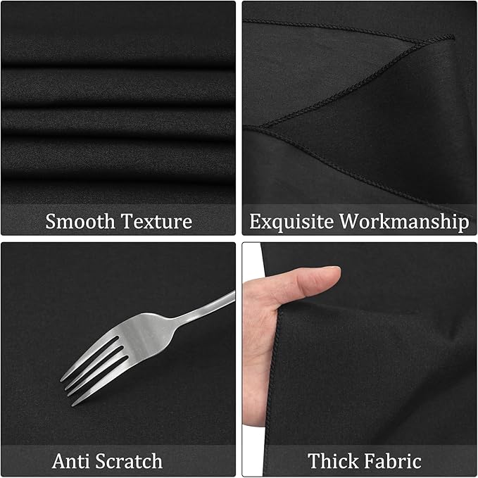 Round Tablecloths 12 Pack Black Polyester 90 Inch Covers