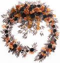 Ling's moment 9FT Eucalyptus and Willow Leaf Flower Garland, Handcrafted Wedding Sweetheart Table Centerpieces, Head Table Decor, Arch Backdrop Decorations for Wedding | Halloween Black & Orange