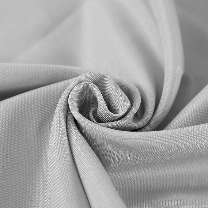 132 inch Round Tablecloth Washable Polyester Table Cloth Decorative Table Cover for Wedding Party Dining Banquet（132 inch,Silver）