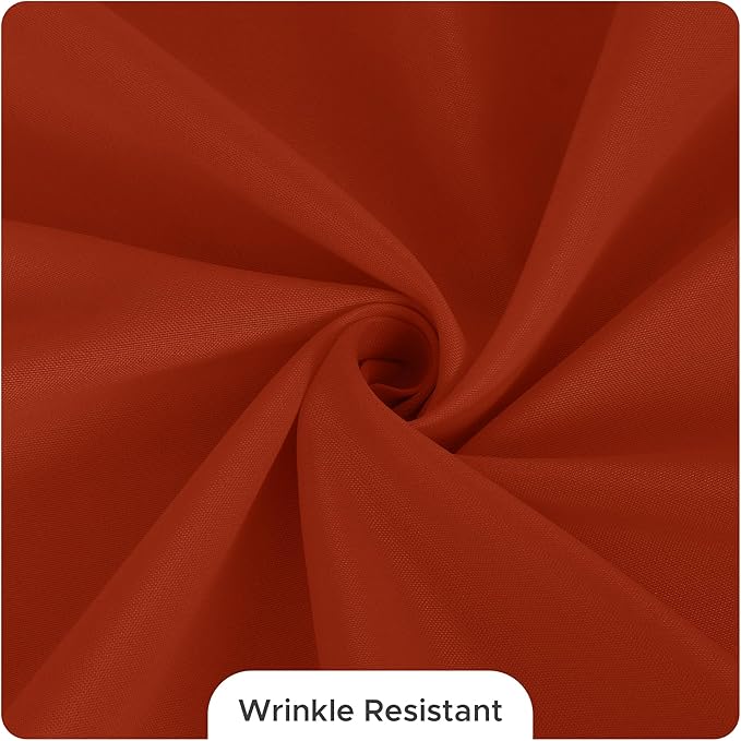 Fitable 8 Pack Round Tablecloths: Stain Resistant Wrinkle Free Fall Table Clothes, Washable Reusable Polyester Table Covers for Wedding Thanksgiving Party Birthday Banquet Reception(Rust, 120 Inch)