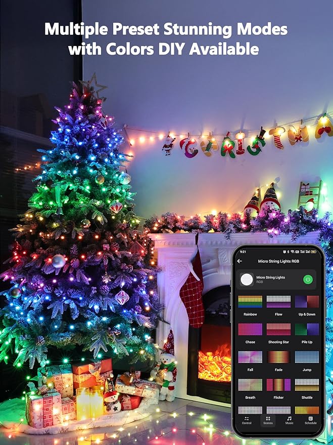 Indoor String Lights, 200 LED Fairy Lights, 16 Million Colors, 66 Feet