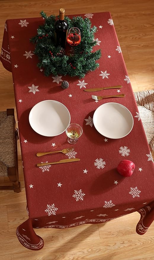 Square Tablecloth 67 x 67 Inch Linen Polyester Blend