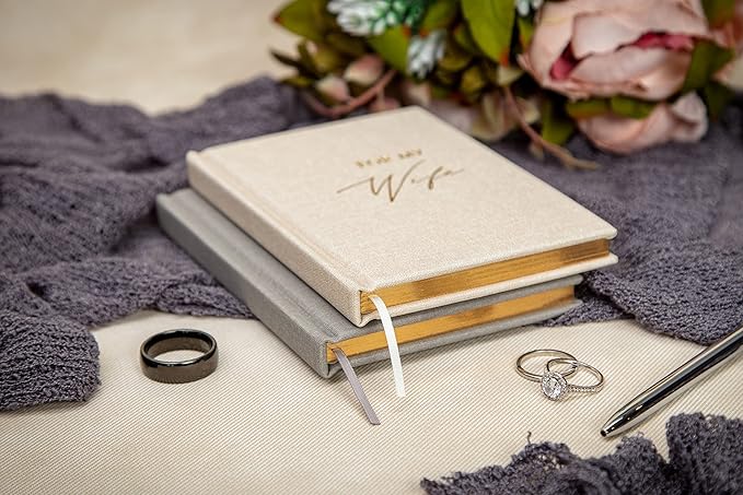 Wedding Vow Guestbooks Set of 2, Hardcover with Ribbon Bookmark