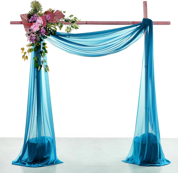 Backdrop Fabric Panel, Dark Teal Sheer Chiffon, 30 Inch x 40 Ft