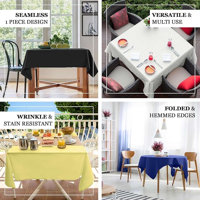 Efavormart 54x54 Light Blue Wholesale Linens Seamless Polyester Square Linen Tablecloth for Wedding Banquet Party Restaurant