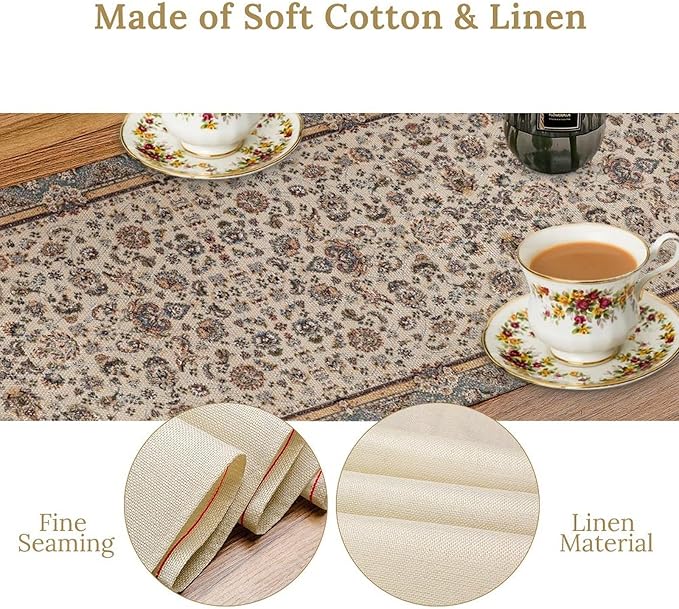 Farmhouse Vintage Flower Table Runner Morris Floral Farmhouse Rustic Coffee Kitchen Home Dining Party Table Decor 13x72in