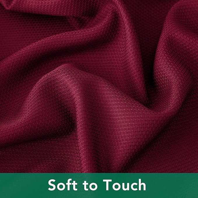 Biscaynebay Textured Fabric Christmas Rectangle Table Cloth 90x156 Inch, Burgundy Water Resistant Tablecloths for Dining, Kitchen, Wedding, Parties etc. Machine Washable