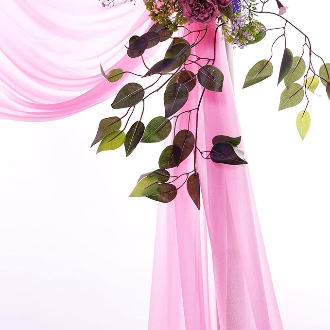 Sheer Chiffon Fabric Panels in Bubblegum Pink, 3 Pack, 30 In x 20 Ft