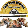 Custom Fans with Your Photo/Text - Personalized Folding Hand Fan for Line Dancing, Weddings, Parties | Decorative Gift for Women, Church Events & Dance Performances (10, 10 Inch)