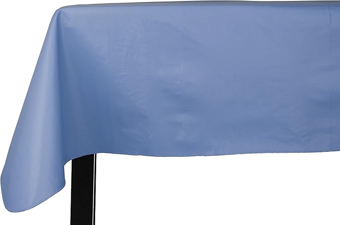 Vinyl Tablecloth in Sky Blue, 52 x 108 Inch Rectangle, Water Resistant