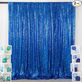 ShinyBeauty Royal Blue Sequin Curtain Backdrop 2 Panels 4FTx8FT Photo Curtain Backdrop Curtain Panels 96 Inches Long -190522E