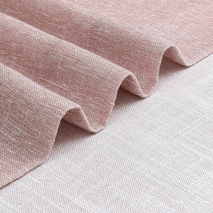 Vision Home Pink Pinch Pleated Semi Sheer Curtains for Girls Bedroom Living Room Textured Light Filtering Window Curtains 63 inch Rayon Blended Pinch Pleat Pink Drapes with Hooks 2 Panels 40" Wx63 L