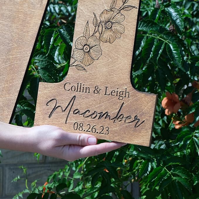Decorative Wedding Guest Book Sign Plaque in Wood, 12 to 30 Inch Letters