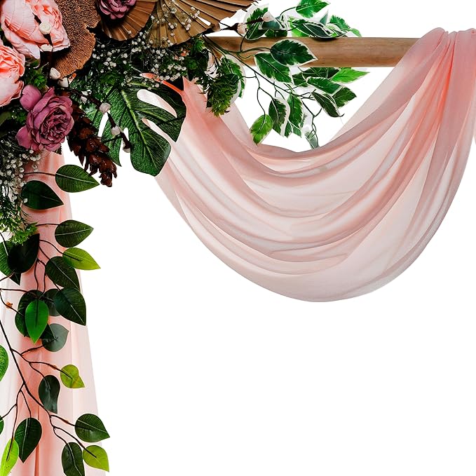 Backdrop Fabric Panel, Dusty Rose Sheer Chiffon, 30 in x 50 ft