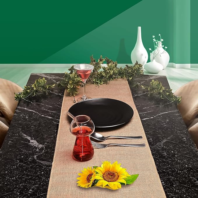 Burlap Table Runners (Pack of 3) – 14”x 108” - No-Fray Finished Edge Premium Quality Natural Table Runner – No Odor, Eco-Friendly Burlap Runner, Perfect for Rustic Table Decor and Other DIY Crafts