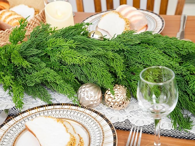 Garland 6 Ft Extra Full Dark Green Faux Cypress Pine for Christmas