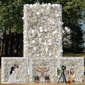Artificial Flower Wall Panels, Luxury 5D Silk Babybreath Backdrop Decor for Wedding Celebrations, Festive Party and Home Decorating, Quick Assembly and Storage, Both Eco ＆ Pet Friendly, 4 ft*8ft.