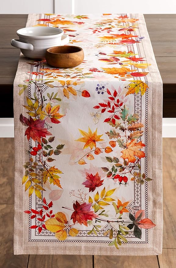 Maison d' Hermine Table Runner 100% Cotton Single Layer Table Runners 90 inches Long for Thanksgiving Christmas Decorations Home Kitchen Dining Party Wedding (Amarante, 14.5" x 90")
