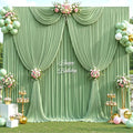 Backdrop Curtain Set, Sage Green, 10 Panels, Wrinkle-Free Fabric