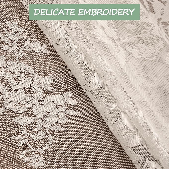 Jayla White Lace Tablecloth for Rectangular Tables, Vintage Style Wedding Table Cloths for Reception, Baby Shower, Birthday Party, Formal Dining, Dinner Parties 54 X 54 Inches