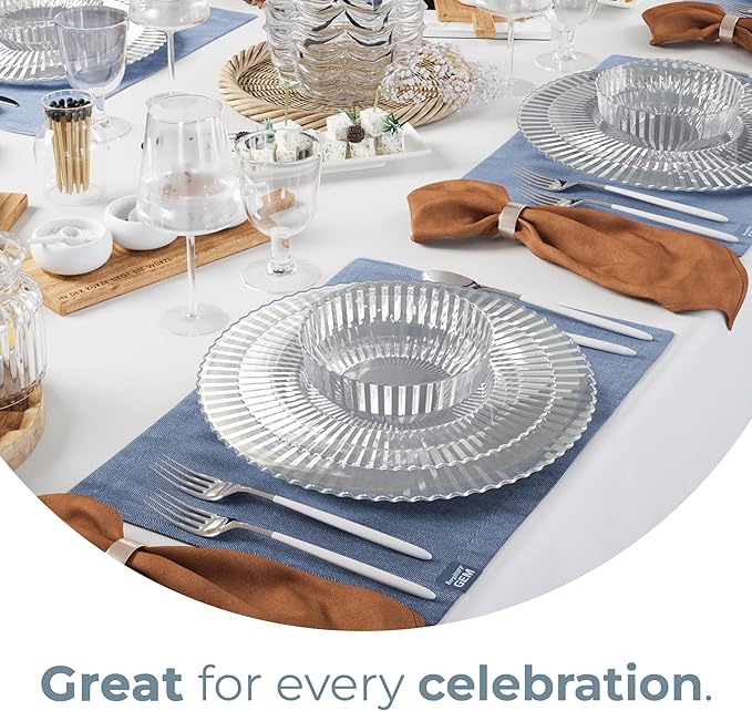 Plastic Plates 80 Count Crystal Clear 9 and 11 Inch Sizes