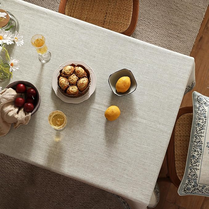 Tablecloth 55 x 87 Inch Rectangular Linen-Blend Floral Print