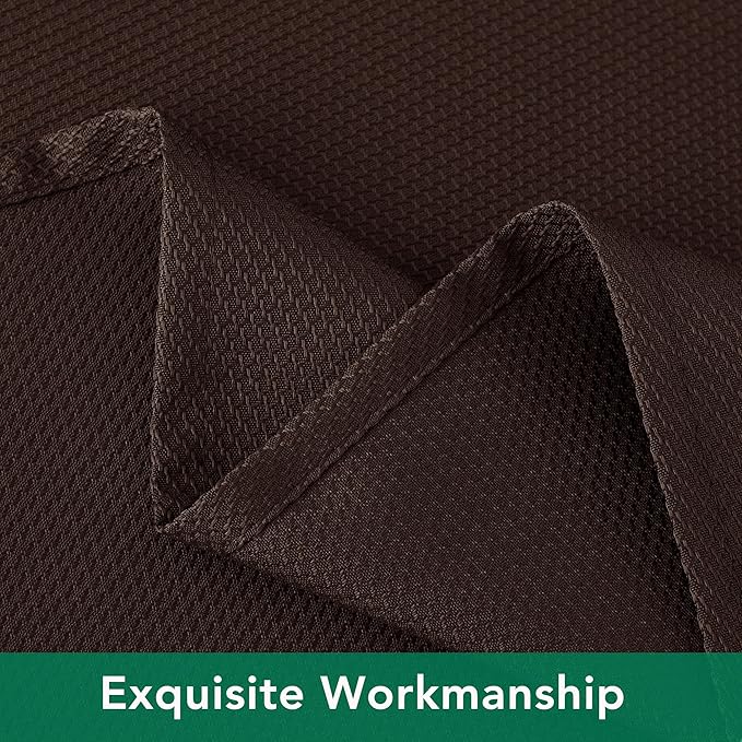 Biscaynebay Textured Fabric Round Tablecloths 90", Brown Water Resistant Table Cloths Circle Folding Table Covers Linen for Dining, Kitchen, Wedding, Parties etc. Machine Washable
