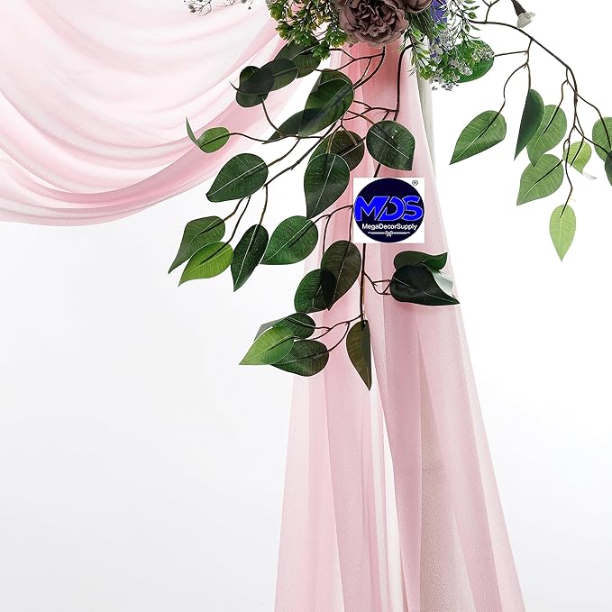 MDS Halloween Chiffon Draping Fabric - 1 Panel, 30" Wide x 40ft Long - Sheer Spooky Arbor & Canopy Drapery for Haunted House Backdrops, Party Ceilings, DIY Costumes & Themed Events - Blush Pink