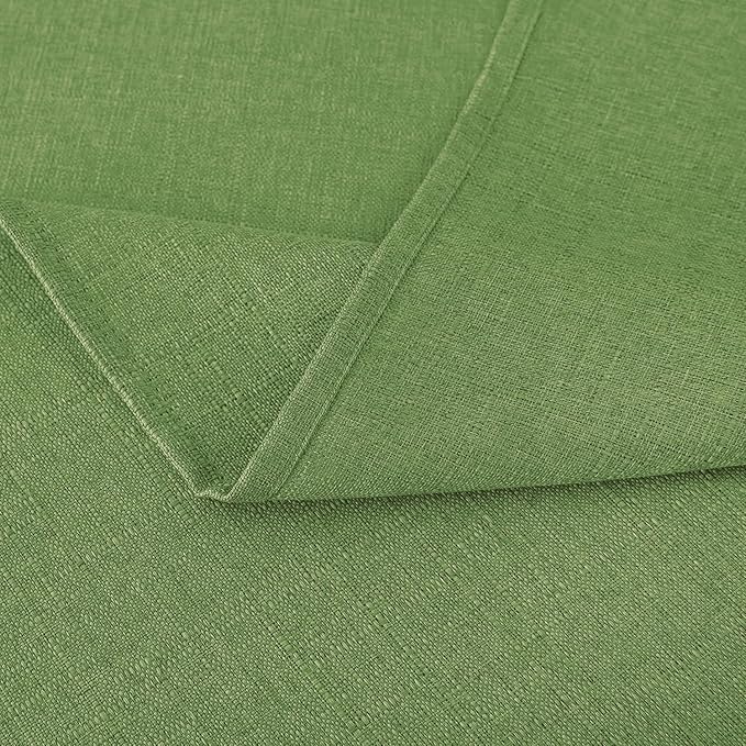 NLMUVW Olive Green Linen Tablecloth Rectangle Water Resistant Textured Natural Table Cloth Farmhouse Table Cover for Kitchen Dining Coffee, 54 x 96 Inch