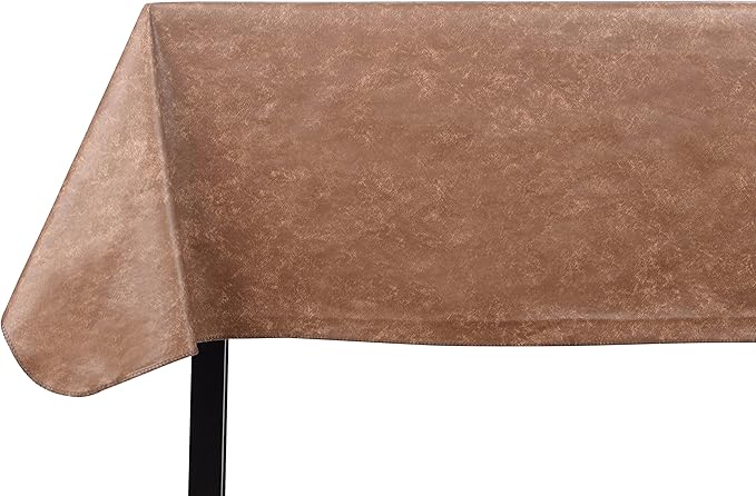 Tablecloth Camel Vinyl Rectangle, 60 x 120 Inch, Heavy Duty