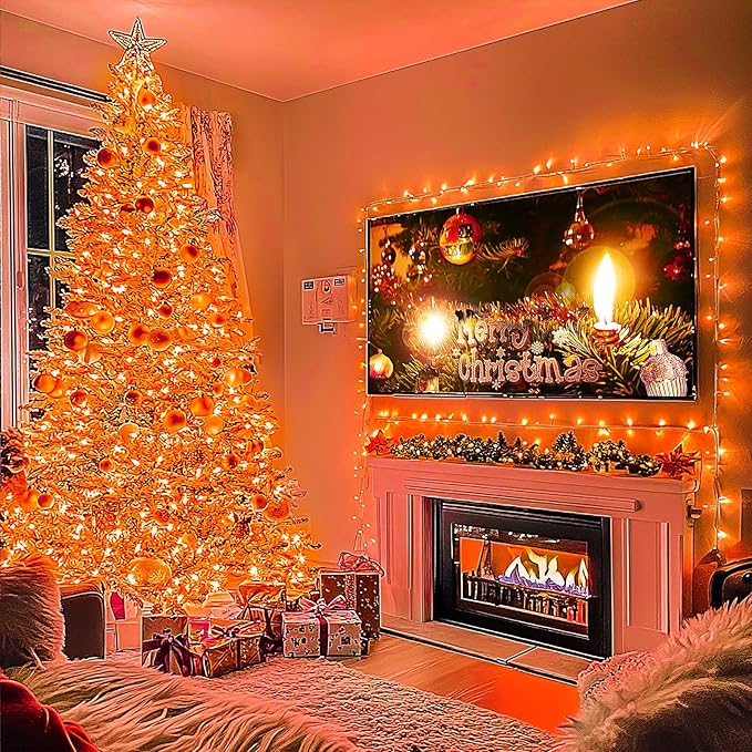 String Lights: 173 Ft Orange, 500 LEDs, 8 Modes and Timer