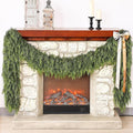 Real Touch Cedar Garland - Artificial Christmas Garlands Faux Green Cedar Fake Pine Needles Garland for Fireplace,Table, Stairs, Mantle, Window,Indoor Outdoor,Home,Holiday Decor(2 PCS,5 FT)