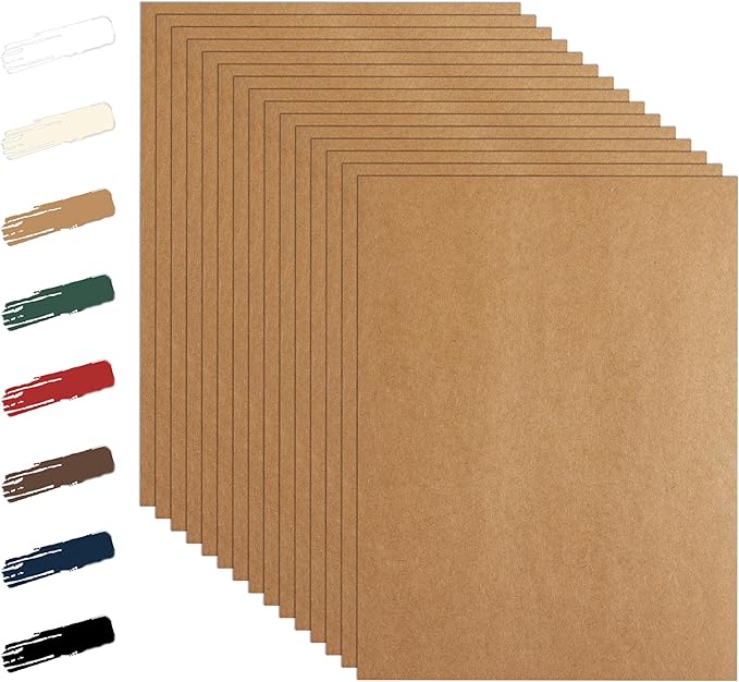 28 Sheets Brown Cardstock 8.5 x 11 Printer Paper, 92lb Heavyweight Thank You Card Stock for Greeting Cards, Wrapper, Invitations, DIY Cards Making, Certificates
