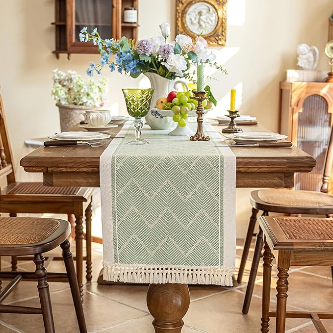 Table Runners 119 Inches,Waterproof Boho Table Runner with Tassel Fringe,Table Runner for Party Coffee Table