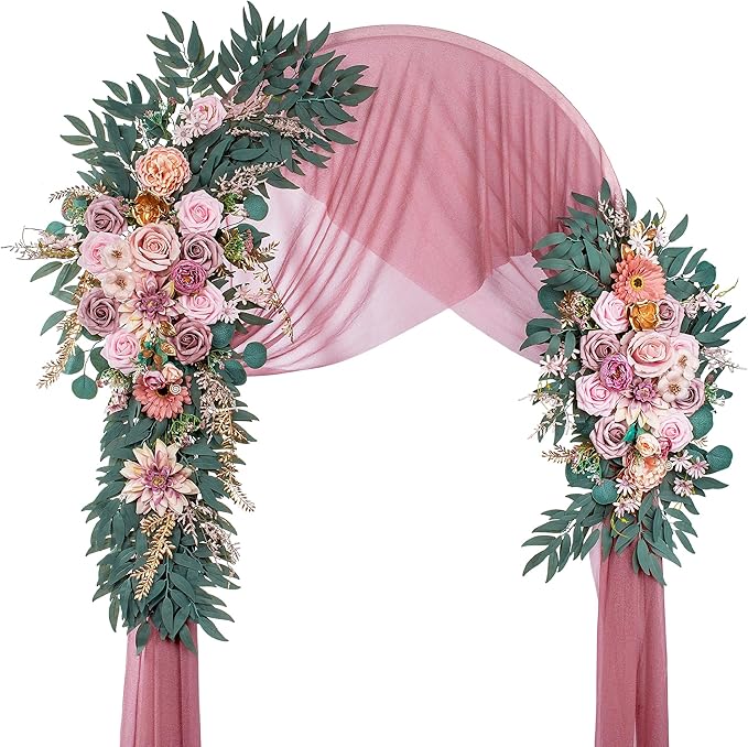 Artificial Silk Flower Swag, Dust Pink Wedding Arch Decor, 40 Inch