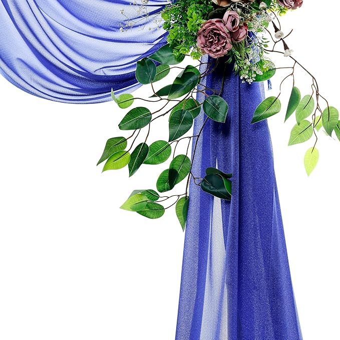 Backdrop Fabric Panel, Royal Blue Sheer Chiffon, 30 In x 40 Ft
