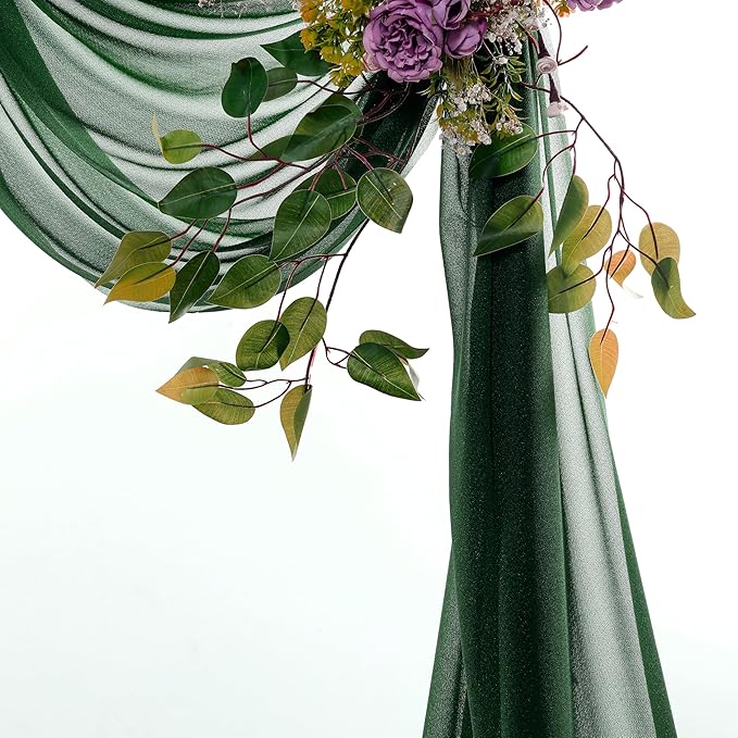 Backdrop Fabric Panel, Hunter Green Sheer Chiffon, 30 In x 40 Ft