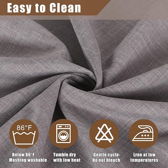 Fitable Textured Linen Tablecloths 2 Pack, Washable Fabric Rectangle Table Clothes for 8 Foot Tables, Rustic Holiday Table Covers for Kitchen Dining, Birthday Party, Farmhouse (Stone, 54 x 120 Inch)