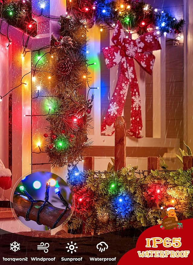 String Lights Solar Outdoor, 4 Pack 39ft Multicolor Strands