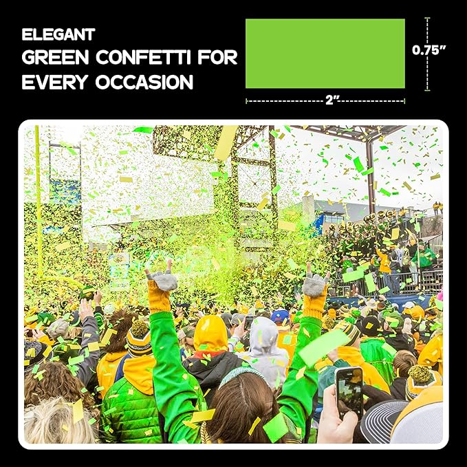 Ultimate Confetti, Light Green Biodegradable Confetti - Rectangular Flame-Resistant Tissue Paper Confetti for Cannon and Launcher use – Best for Gender Reveal, Parties, and Concerts - 20 lb, 320 oz