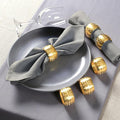 Napkin Rings, 12 Pack Round Gold Aluminum for Dinner Tables