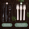 Birch Compostable Disposable Forks, 300 Count, Natural Finish