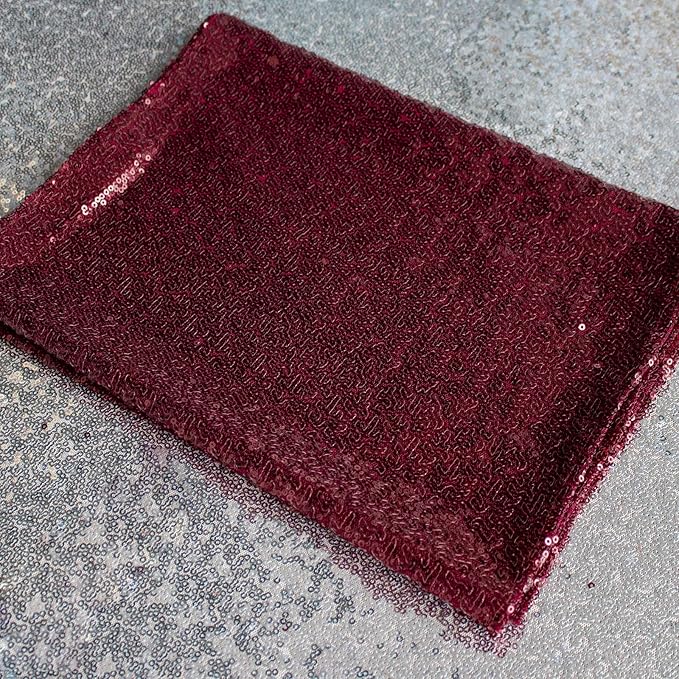 JYFLZQ Burgundy Sequin Backdrop Curtains 8ft x 8ft 1 Panel Glitter Photo Booth Backdrops Sparkly Photography Background Drapes for Parties Wedding Bridal Showers